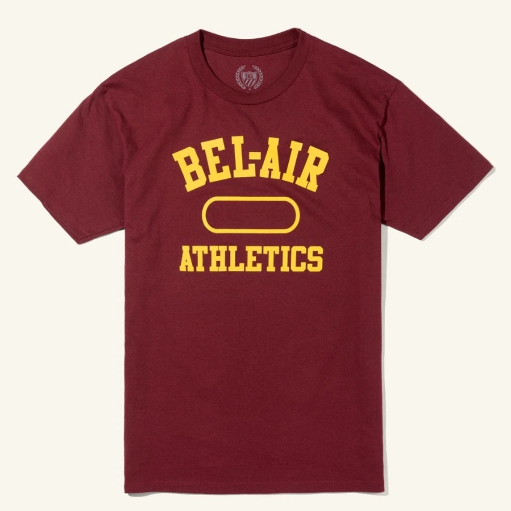 Bel-Air Athletics GYM LOGO TEE, CRIMSON / GOLD